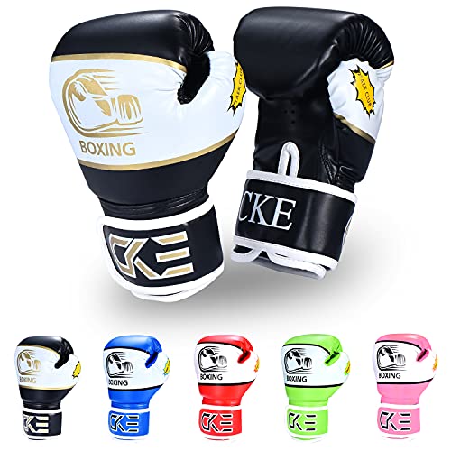 CKE Guantes de Boxeo para niños y niñas, niños pequeños de 5 a 12 años de Edad Guantes de Boxeo para Saco de Boxeo Kickboxing Muay Thai