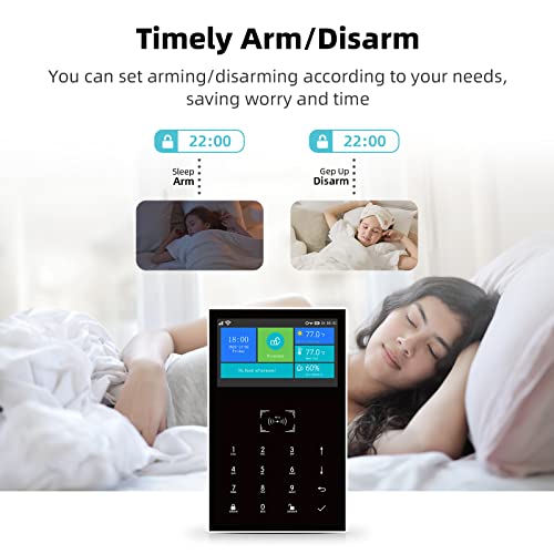 Clouree WiFi Sistema de Alarma para Sistema doméstico, Sistema de Alarma 3G/4G para Seguridad de Toda la casa, Kit de Alarma inalámbrica para el hogar