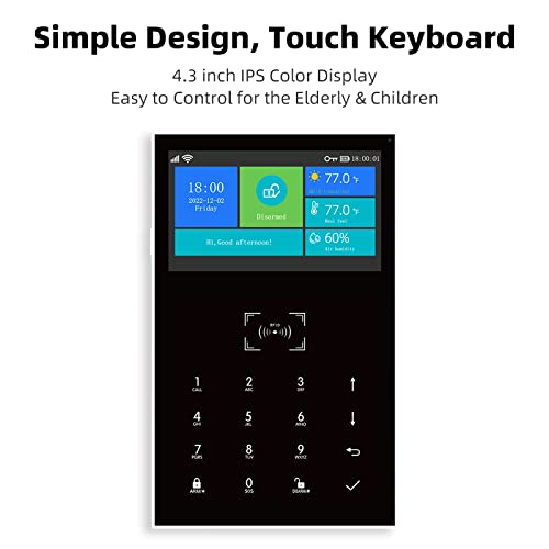 Clouree WiFi Sistema de Alarma para Sistema doméstico, Sistema de Alarma 3G/4G para Seguridad de Toda la casa, Kit de Alarma inalámbrica para el hogar