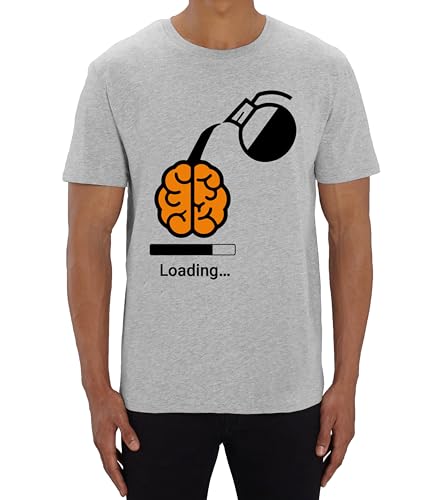 Coffee Stay Sharp Brain Fuel - Camiseta de manga corta para hombre y mujer, gris, 42