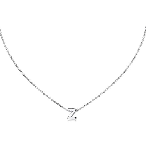 Collar Letra Inicial Mujer Colgante 26 Letras Plata de Acero Inoxidable Mini Alfabeto Joyería Minimalista de Nombres para Madres Niña Parejas, Mejor Amiga,Z