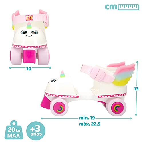 COLORBABY 46988, Patines 4 Ruedas de Unicornio K3YRIDERS Talla 24-30, Mis Primeros Patines, Patines para niña de iniciación, Patines Infantiles, Juguetes para niña, Regalos para niñas