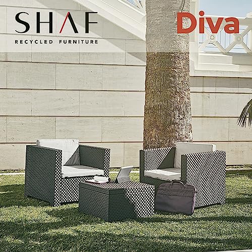 Conjunto de jardín "diva" tete a tete color grafito