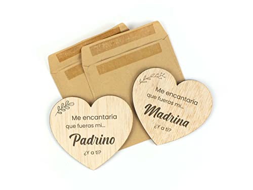 CONTRAXT Set Quieres ser mi Padrino Quieres ser mi Madrina Detalle idea originales Peticion, bautizo bebe, boda (Padrinos)