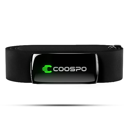COOSPO H9Z Pulsometro Rechargeable, Bluetooth 5.0 Ant+ frecuencia cardíaca HRM Fitness Tracker IP67 Impermeable, Heart Rate Monitor Compatible con Wahoo Zwift Strava Elite HRV