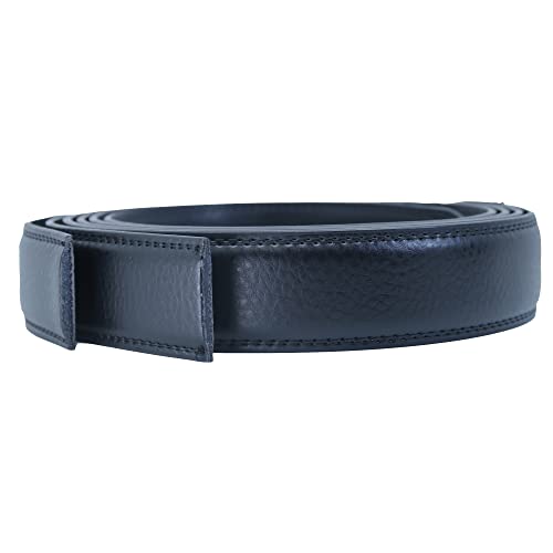 COTIDI Cinturón para hombre de cuero automático con trinquete sin agujeros de 35 mm de ancho sin hebilla, Negro H20, 120 cm