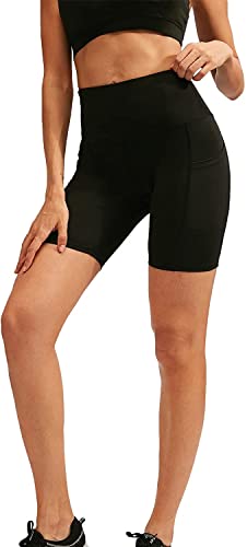 COTOP Pantalones Cortos Deportivos para Mujer,Pantalone Corto Correr Yoga Cintura Alta con Bolsillos,Mallas Cortas para Ciclismo Fitness Control de Barriga Transpirables Sin Costuras No Transparente