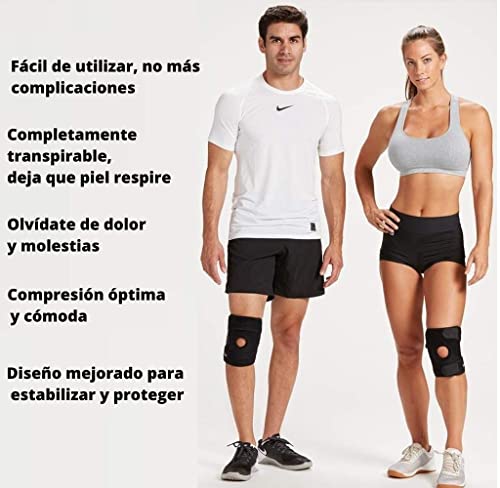CPFITT Rodillera Menisco, Ligamento, Protector de Rótula, Ajustable, Estabilizadora, Gym, Crossfit, Correr, Compresión, Rotuliana, Antideslizante, Deportiva, Talla única, Hombres y Mujeres