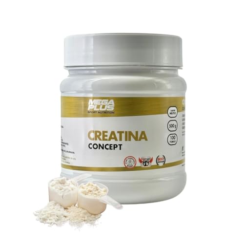 Creatina Concept Mega Plus Sport Nutrition - Creatina - Creatina monohidratada - 100% Creatina monohidrato micronizada - Sin aspartamo, sin gluten - Monohidrato de creatina 500g