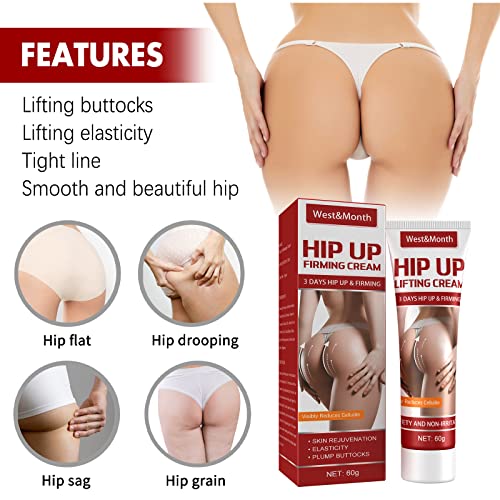 Crema de Aumento de Glúteos, Crema Hidratante Reafirmante de Cadera, Crema Reafirmante Corporal las Caderas, Crema Anticelulítica, Crema de Masaje para Levantar los Glúteos de la Cadera (A)