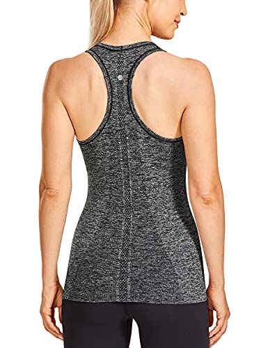 CRZ YOGA - Camiseta Espalda Nadadora Deportiva Mujer sin Mangas Negro/Blanco 42