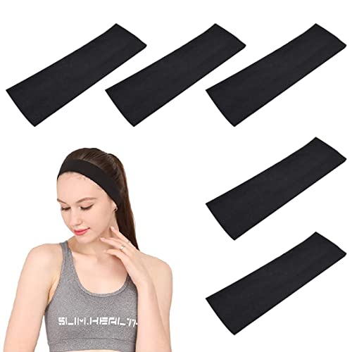 CUHZA 5 bandas para la cabeza deportivas, bandas para el sudor, banda para el pelo, banda antideslizante para la cabeza deportiva, banda para el sudor para correr, yoga, fitness para mujeres hombres