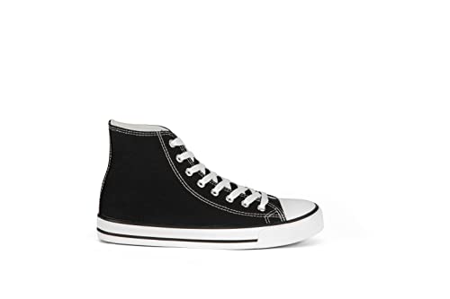 CULTZ Diamond Unisex Sneaker Mujeres Hombres High Top Sneakers Altas Zapatillas de Deporte Superiores Negro 43