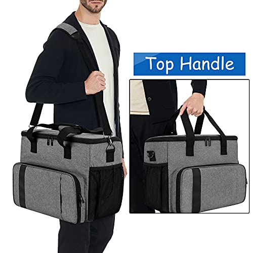 CURMIO Bolsa PS5, Bolsa Transporte PS5, Estuche para PS5, Bolsa de Viaje Compatible con PS5, PS4, PS4 Pro, Bolsa Consola, Controladores, Juegos y Accesorios,Gris(Sólo Bolsa, Patente Pendiente)