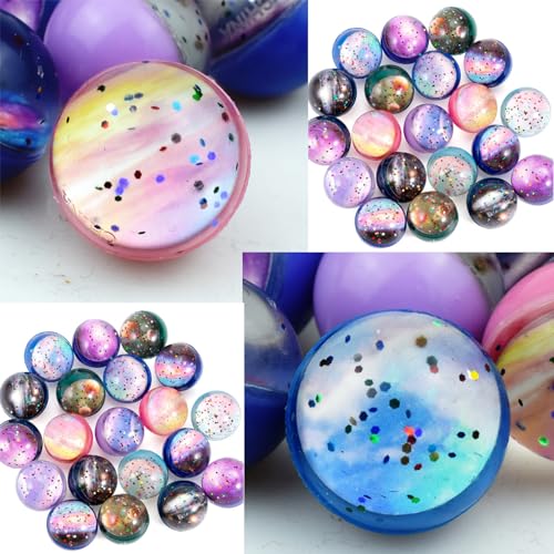 CYBGQP Juego de 15 bolas elásticas para fiestas de cumpleaños infantiles, diseño de bolas espaciales
