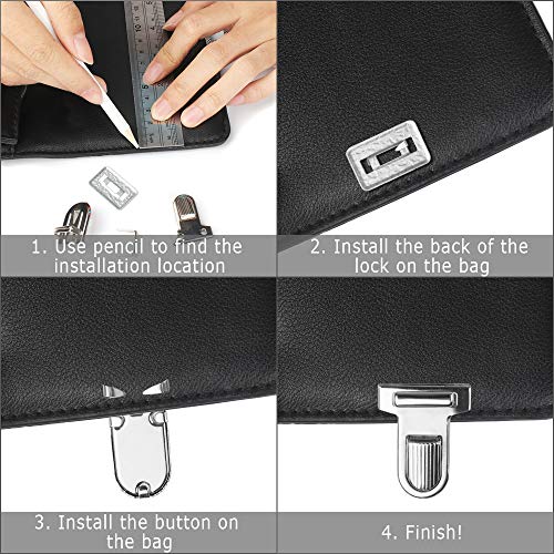 Dadabig 15 Pcs Cierres para Bolsos y Carteras Cierres Metálicos para Bolsos Manualidades,Bolsos de Cuero y de Tela Cierres de Pulgar para Bolsos