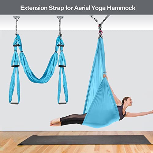 Danskin 2 Pizzas Yoga Hamaca Extensión Correa, 23KN Fuerte Escalada Sling, 110cm Daisy Chains - Ajustable Nylon Yoga Ejercicio Correas para Estiramiento, Pilates, Fitness - Gris Strap