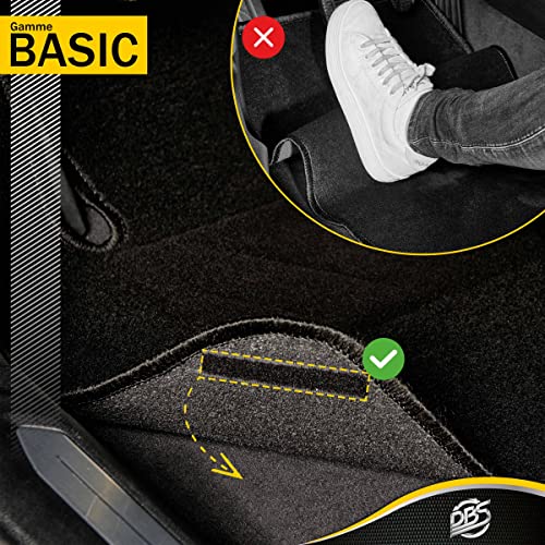 dBS Alfombrillas de Coche - a Medida - Alfombrillas para Coche - 4 uds. - Moqueta en Negro 600 g/m² - Modelo One - 1766281, Norme