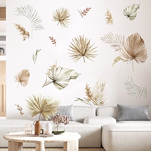 decalmile Pegatinas de Pared Boho Palmera Hojas Vinilos Decorativos Planta Tropicales Adhesivos Pared Salón Habitación Dormitorio Oficina