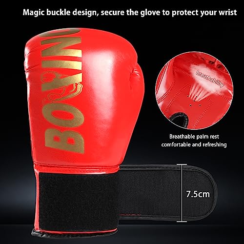 DEWEL Guantes de Boxeo 8oz, Guantes Boxeo Unisex para Adolescentes y Mujeres, Boxing Gloves