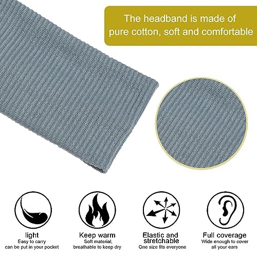 Diademas Deportivas, Cinta Pelo Deporte, Diadema Deportiva Elastica, Cinta Pelo Deporte Mujer, Cinta para Cabeza Hombre, para Trotar Correr Fútbol Entrenamiento Yoga, Gris Oscuro, Gris Azulado Claro