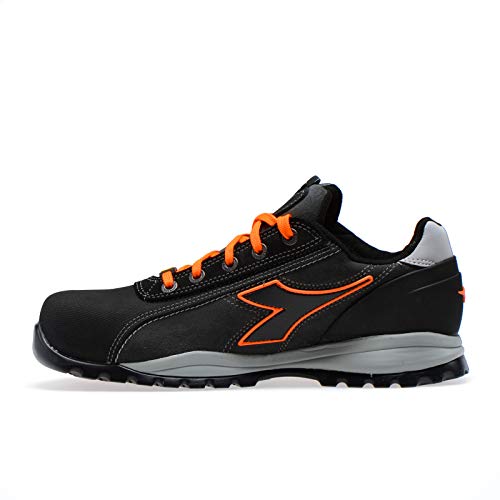 DIADORA Glove Tech Low Pro S3 Sra HRO ESD, Zapatillas Deportivas Hombre, Asphalt/Orange Fluo, 43 EU