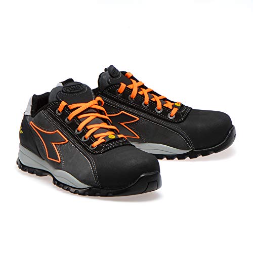 DIADORA Glove Tech Low Pro S3 Sra HRO ESD, Zapatillas Deportivas Hombre, Asphalt/Orange Fluo, 43 EU
