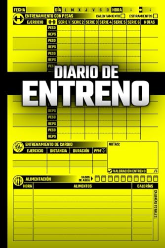 Diario de Entreno: Cuaderno de Fitness para Registrar Nuestro Entrenamiento y Alimentación