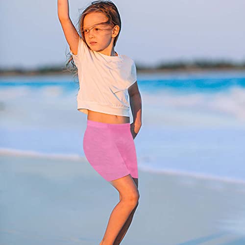 Disnace Pack de 4 Mallas de Algodón para Niñas, Niño Pantalones Cortos de Ciclismo Transpirables Shorts Leggings para Danza Ejercicio Ballet Running 2 - 7 Años (130cm)