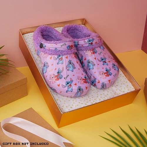 Disney Stitch Zuecos para Mujeres - Tallas 35-40, Antideslizante para Uso Interior o Exterior - Regalos de Stitch (Morado,37-38)