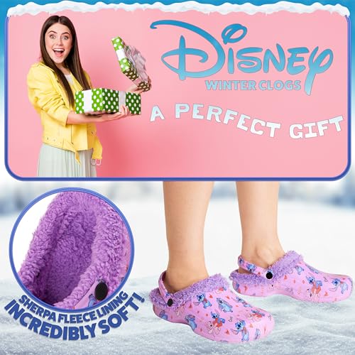 Disney Stitch Zuecos para Mujeres - Tallas 35-40, Antideslizante para Uso Interior o Exterior - Regalos de Stitch (Morado,37-38)