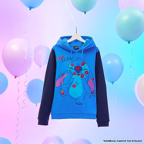 Disney Sudaderas con Capucha para Niñas, Sudadera Stitch Niña, Ropa Juvenil de Moda para Niñas y Adolescentes 7-14 años (Azul/Negro Stitch, 9-10 años)