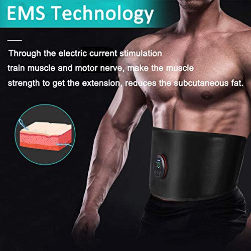 Dispositivo de electroestimulación,Cinturón de electroestimulación abdominal Dispositivo de entrenamiento muscular EMS Forma de ejercicio Carga estimulador muscular no necesita almohadilla de gel
