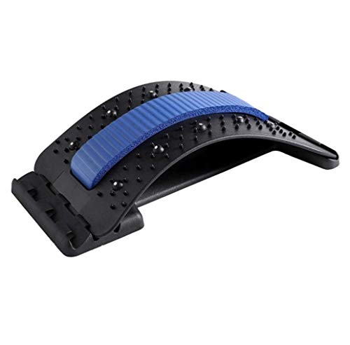Dispositivo de soporte lumbar Camilla Masajeador de Columna Lumbar Equipo para Aliviar el Dolor Espinal Masajeador de Espalda (azul)
