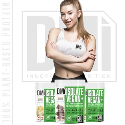 DMI ISOLATE VEGAN+ (With Oxxynea® + DigeZyme®) - Base de Aislado de Proteína de Guisante y Arroz - 900 gr (Vanilla Caramelo)
