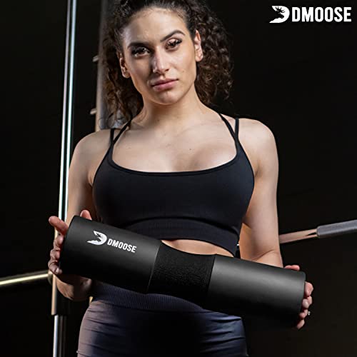 DMoose Fitness Almohadilla de sentadillas, almohadilla para pesas para sentadillas, estocadas y empuje de cadera, hombros y espalda, proporciona alivio mientras entrenas de fitness (negro II)