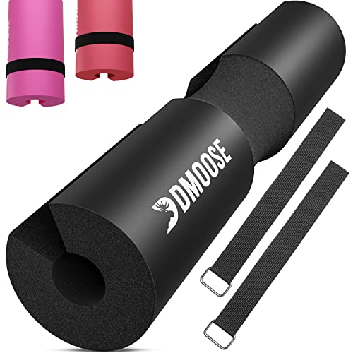 DMoose Fitness Almohadilla de sentadillas, almohadilla para pesas para sentadillas, estocadas y empuje de cadera, hombros y espalda, proporciona alivio mientras entrenas de fitness (negro II)