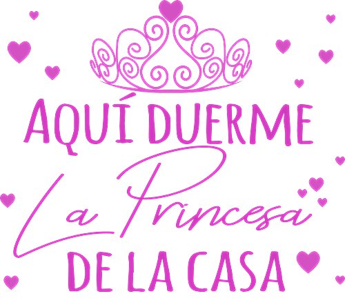 Docliick® Frase Vinilo habitación infantil "AQUÍ DUERME LA PRINCESA DE LA CASA" Vinilos decorativos vinilo frases motivadoras para pared.Pegatina de pared DC-18019 (30x20cm)