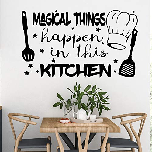 Docliick® Vinilo Frase Inglés "MAGICAL THINGS" Vinilos decorativos vinilo frases motivadoras para pared. Pegatina de pared, Vinilos decorativos frases Inglés DC-18026 (Vinilo de corte, 120x120cm)