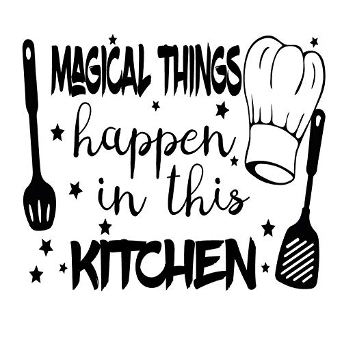 Docliick® Vinilo Frase Inglés "MAGICAL THINGS" Vinilos decorativos vinilo frases motivadoras para pared. Pegatina de pared, Vinilos decorativos frases Inglés DC-18026 (Vinilo de corte, 120x120cm)
