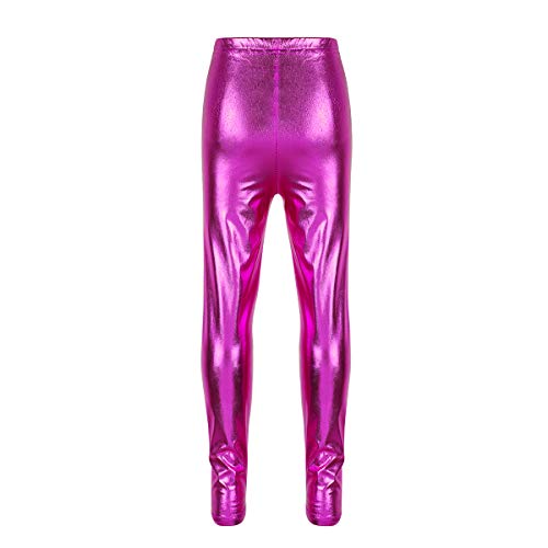 dPois Leggings Niña Leggings Cintura Elástica Pantalones Largos de Lápiz Ajustados Ropa Deportiva Invierno Danza Jazz Baile Porristas Jeggings Running Fitness Rosa A 4-5 años