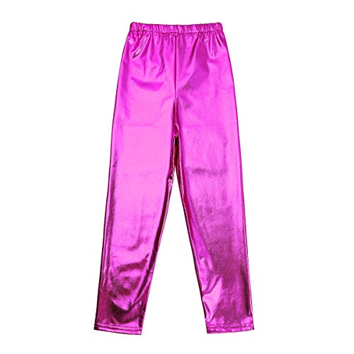 dPois Leggings Niña Leggings Cintura Elástica Pantalones Largos de Lápiz Ajustados Ropa Deportiva Invierno Danza Jazz Baile Porristas Jeggings Running Fitness Rosa A 4-5 años