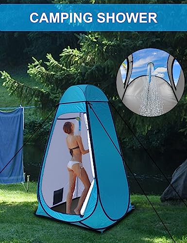 Ducha de Camping Ducha de Viaje Portátil al Aire Libre con Garantía de 3 Años Batería recargable Cabezal de Ducha Manguera Bomba de Agua para Ducha de Perros Bicicleta Plantas de Lavado de Riego-Azul
