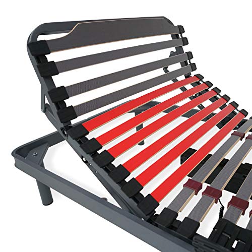 DUÉRMETE ONLINE - Cama Eléctrica Articulada Reforzada ERGOMAX 5 Planos, Suspensiones de Hytrel, Fiabilidad y Robustez, Motor Alemán, Gris, 90 x 190