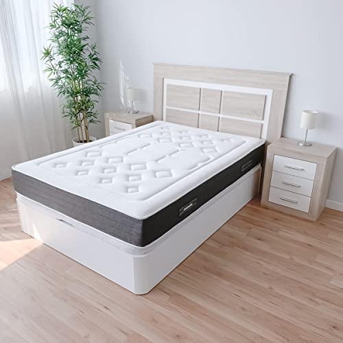 DUÉRMETE ONLINE - Colchón Viscoelástico Bio Nature | Ecosostenible | Grosor 24cm | Dureza y Confort Óptimos | Firmeza Media-Alta | Antiácaros | Antibacteriano e Hipoalergénico 150 x 190
