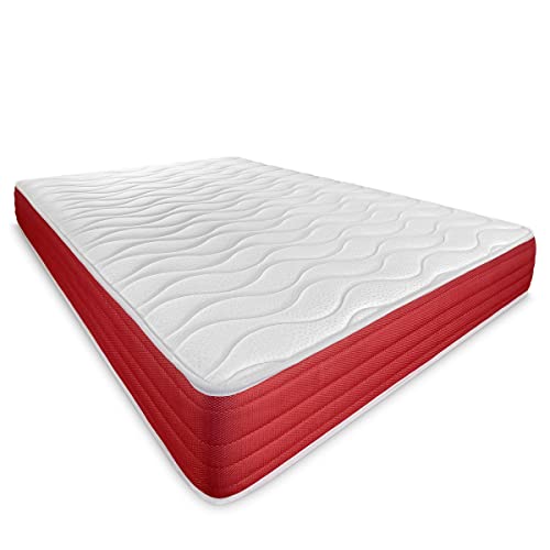 DUÉRMETE ONLINE - Colchón Viscoelástico Lite Reversible, Firme y Confortable, Altura 23 cm, Cara Invierno/Verano, Blanco, 90 x 190