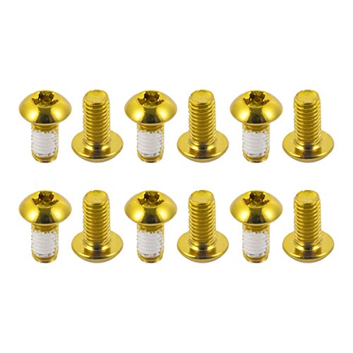 EASTERN POWER 12 Pcs Tornillos Bicicleta, MTB Tornillo Disco Freno de Bicicleta Montaña, Bici M5x10mm Disc Freno Pernos del Rotor, Dorado