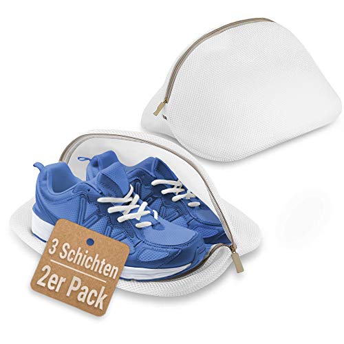 ecooe 2Pcs Bolsa Zapatos Lavadora, Bolsa para Lavadora para Zapatillas con cremallera, Saco Lavadora para Lavar para Organizador y Viajes
