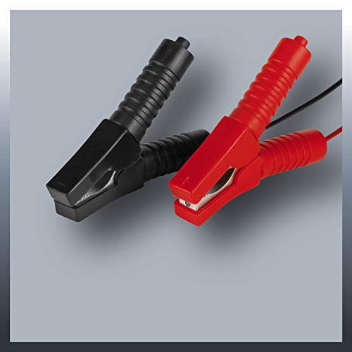Einhell Cargador de baterías CC-BC 10 E (12 V, para baterías de 5-200 Ah, electrónica de carga, carcasa de chapa de acero, incl. cable de carga con pinzas para polos)