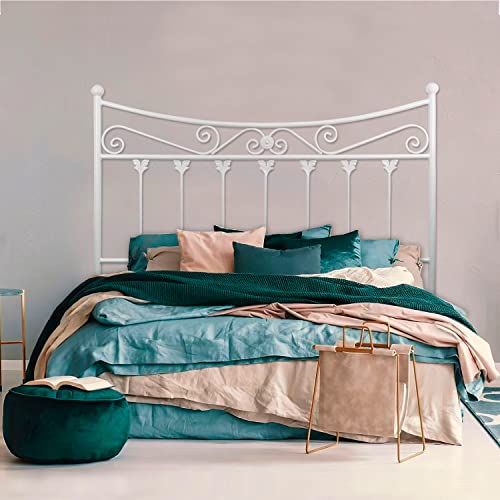El Herrero Cabecero de Forja Córdoba | Cabezal para Cama de Matrimonio e Individual | Producto Artesanal, Hecho en España Blanco, para Cama de 150 (157cm)